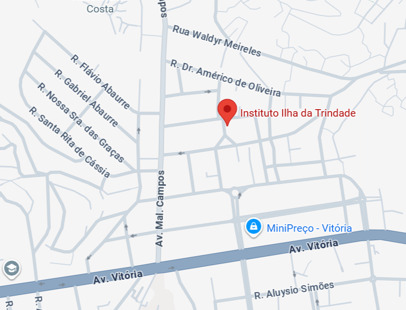 Mapa com a localização do Instituto Ilha da Trindade, na Consolação, Vitória — ES